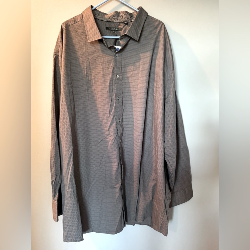 Synrgy Men's Long Sleeve Button Down Shirt Size 4XL 34" PTP NWT